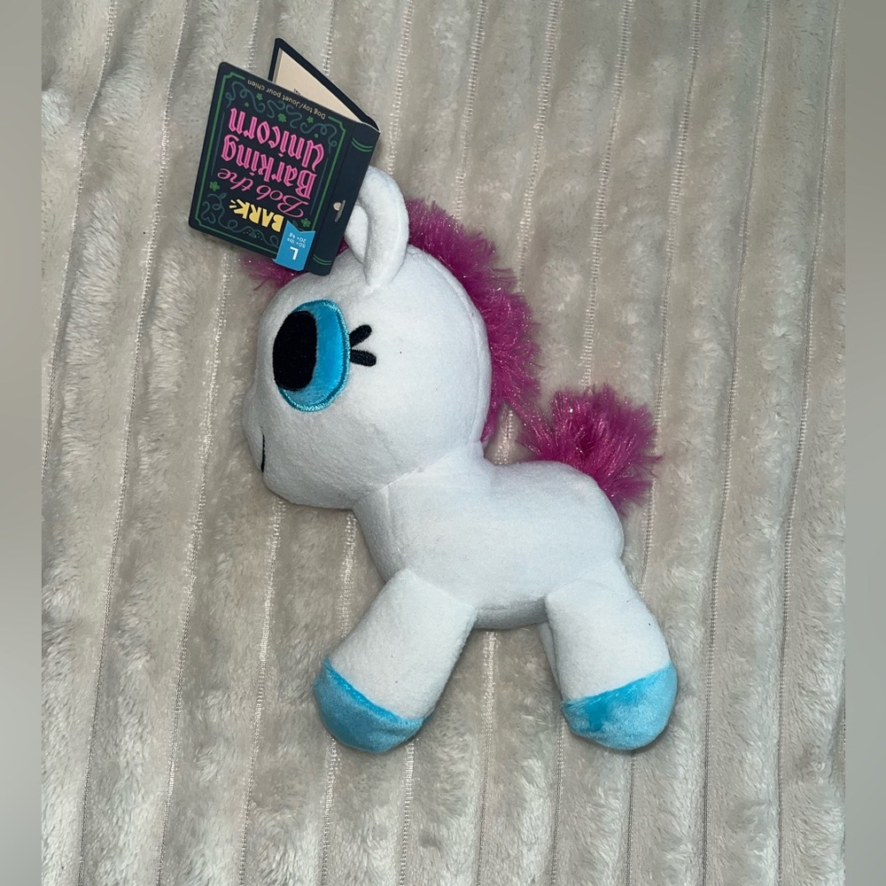NEW! Bark Box Fairy Tails Dog Chew Plush ‘Bob the barking Unicorn’ • Large